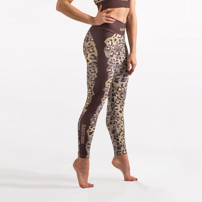 high waisted gym leggings leopard print
