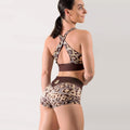leopard print pole fitness shorts