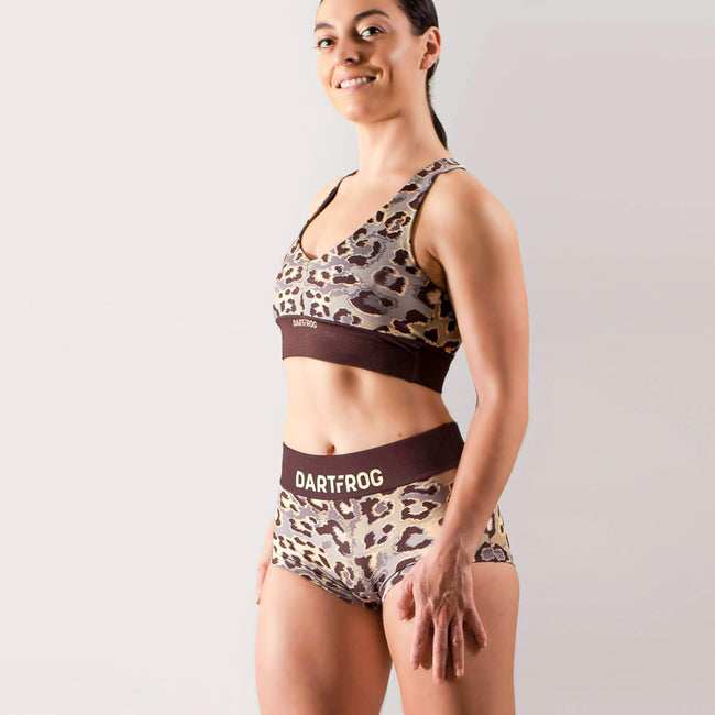 leopard print workout shorts